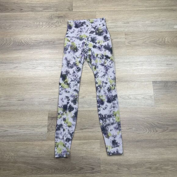Lululemon Leggings Womens 4 Purple Tie Dye Gym Active Lightweight - Picture 1 of 6
